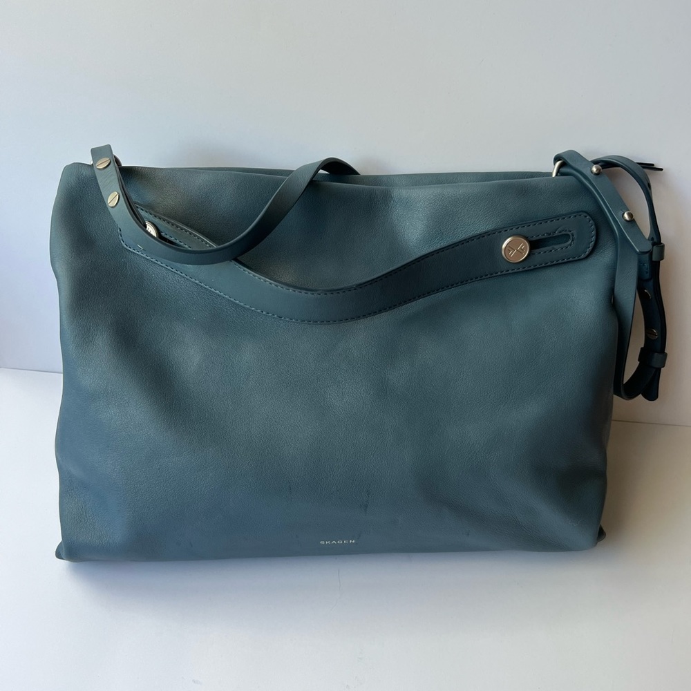 Skagen Light Blue Leather Bag